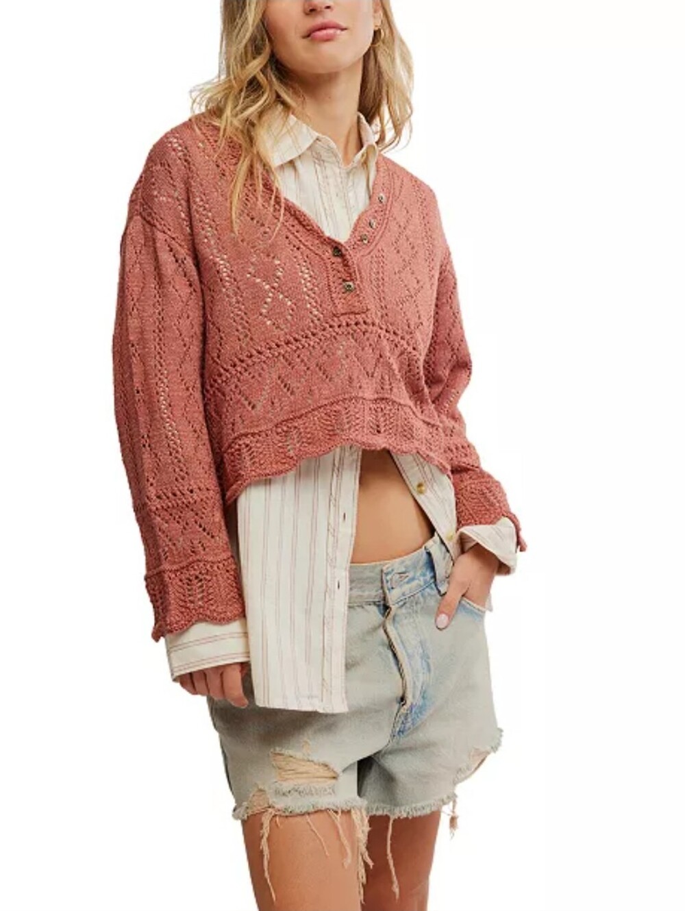 Free PeopleWomen's Charlotte Cropped Oversized Sweater Size Small
